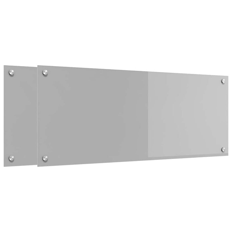 Casa si Gradina - Sanitare - Chiuveta bucatarie si accesorii - Accesorii chiuvete - Panou antistropi bucatarie 2 pcs Gri deschis 100 x 40 cm - Infinity.ro