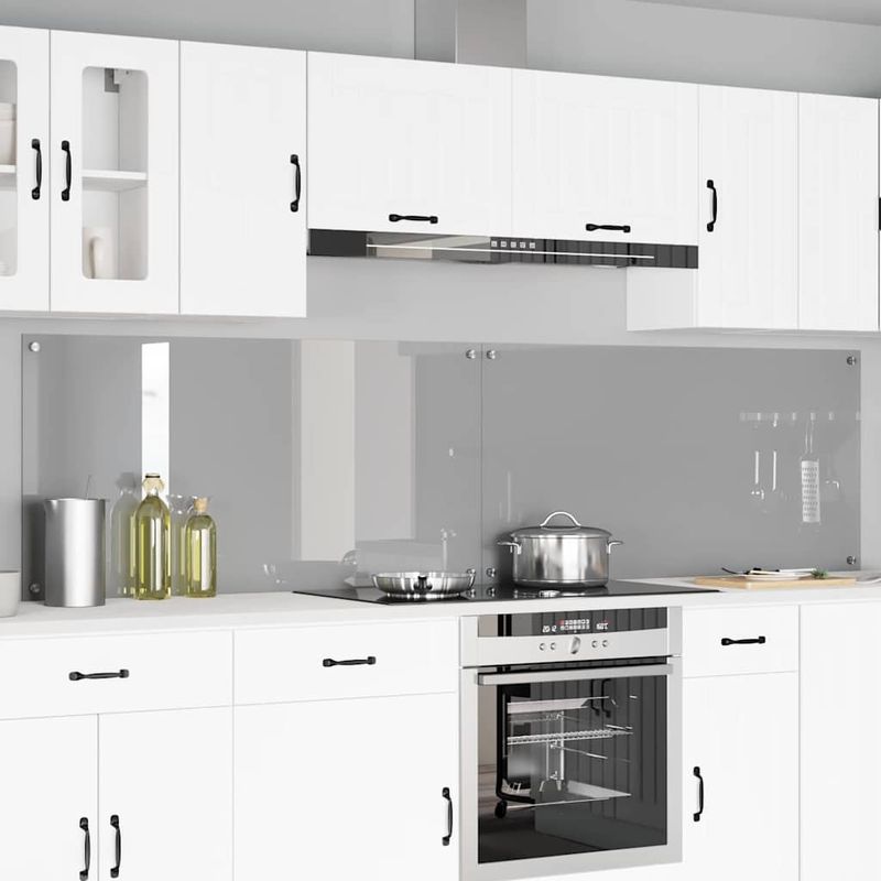 Casa si Gradina - Sanitare - Chiuveta bucatarie si accesorii - Accesorii chiuvete - Panou antistropi bucatarie 2 pcs Gri deschis 120 x 60 cm - Infinity.ro