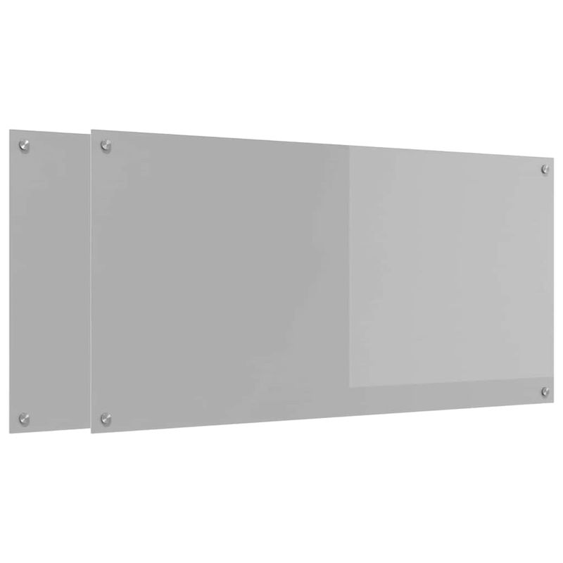 Casa si Gradina - Sanitare - Chiuveta bucatarie si accesorii - Accesorii chiuvete - Panou antistropi bucatarie 2 pcs Gri deschis 120 x 60 cm - Infinity.ro