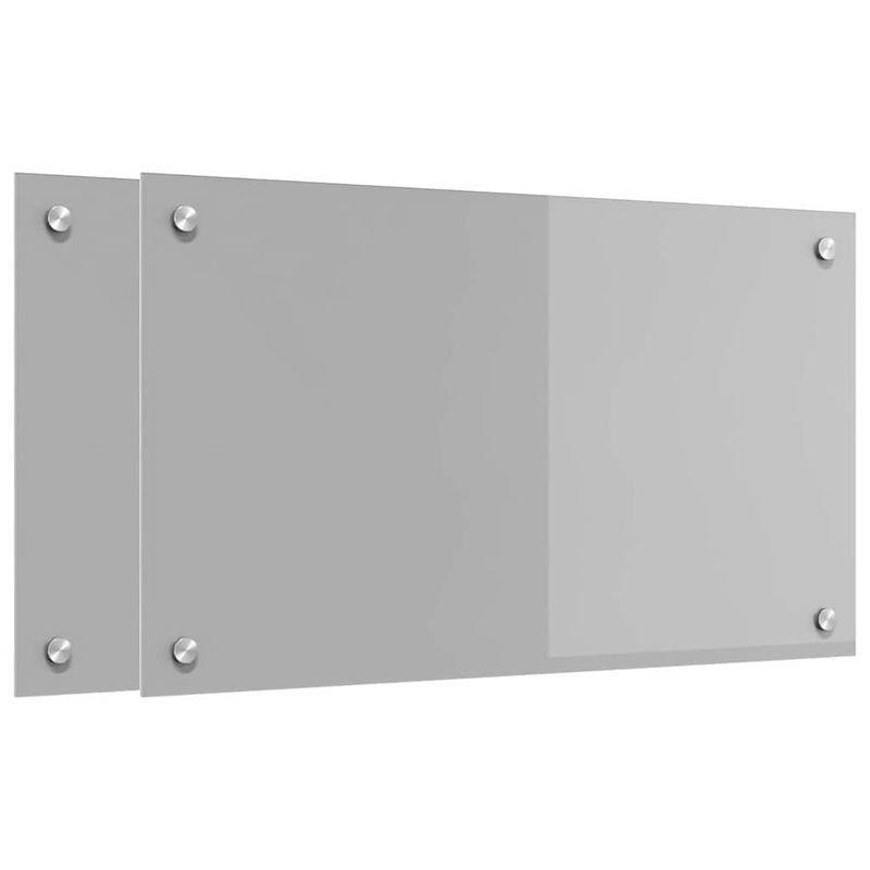 Casa si Gradina - Sanitare - Chiuveta bucatarie si accesorii - Accesorii chiuvete - Panou antistropi bucatarie 2 pcs Gri deschis 70 x 40 cm - Infinity.ro