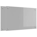 Casa si Gradina - Sanitare - Chiuveta bucatarie si accesorii - Accesorii chiuvete - Panou antistropi bucatarie 2 pcs Gri deschis 80 x 50 cm - Infinity.ro