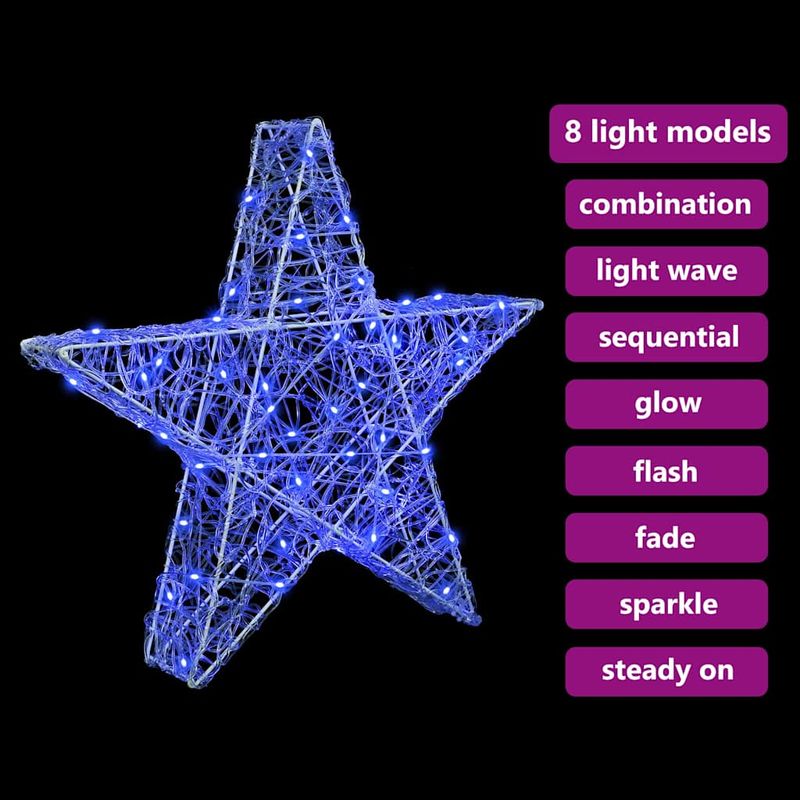 Casa si Gradina - Decoratiuni - Decoratiuni de sezon - Stea 3D cu 50 LED albastru 55 x 53.5 x 10 cm Acril - Infinity.ro