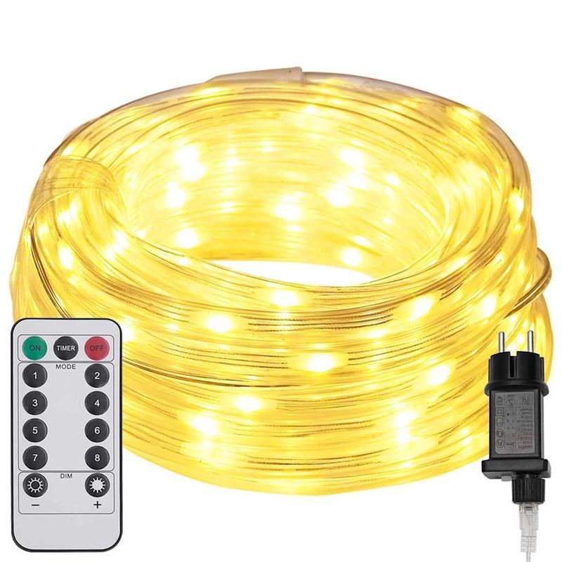 Casa si Gradina - Decoratiuni - Decoratiuni de sezon - Cablu luminos cu 120 LED Alb cald 5 m PVC - Infinity.ro