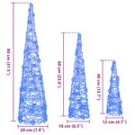 Casa si Gradina - Decoratiuni - Decoratiuni de sezon - Brad de Craciun cu 90 LED 3 pcs albastru 20 x 20 x 80 cm Acril - Infinity.ro