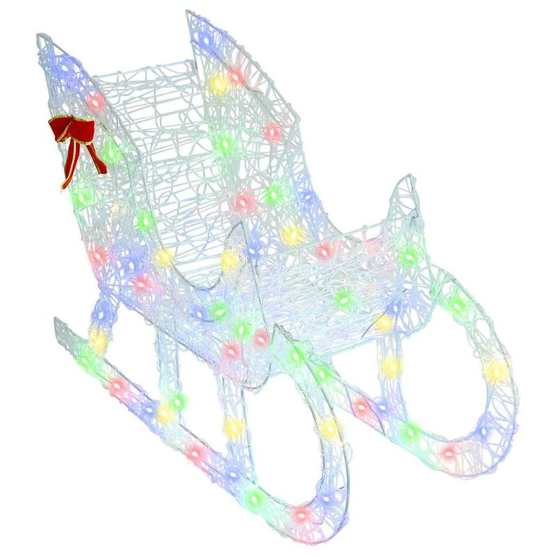 Casa si Gradina - Decoratiuni - Decoratiuni de sezon - Sanie cu ren colorat 70 x 26 x 128.5 cm Acril - Infinity.ro