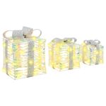 Casa si Gradina - Decoratiuni - Decoratiuni de sezon - Cutie cadou cu 60 LED 3 pcs Alb cald 20 x 20 x 20 cm PET - Infinity.ro