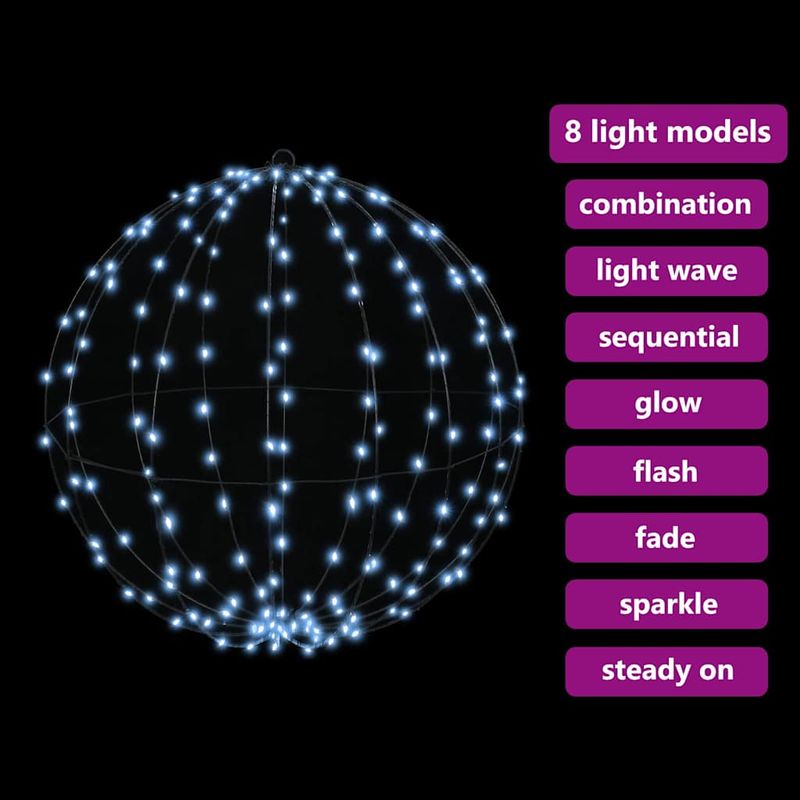 Casa si Gradina - Decoratiuni - Decoratiuni de sezon - Decoratiune glob cu 384 LED 2 pcs Alb rece 60 cm Metal - Infinity.ro