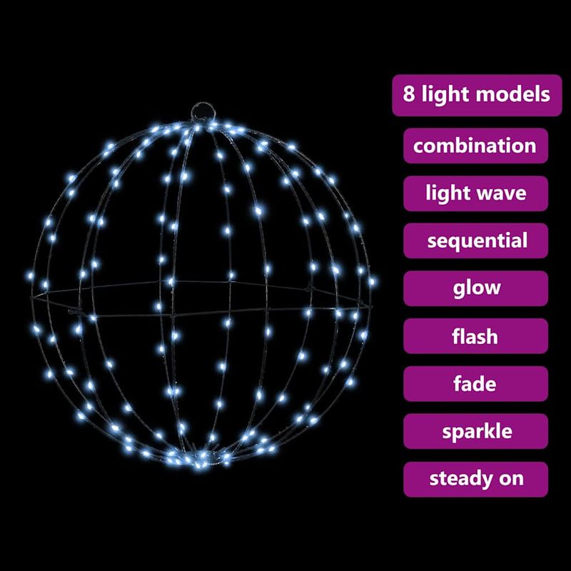 Casa si Gradina - Decoratiuni - Decoratiuni de sezon - Decoratiune glob cu 192 LED 2 pcs Alb rece 40 cm Metal - Infinity.ro