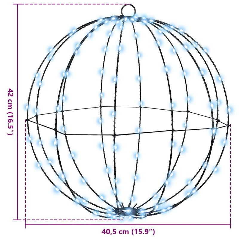 Casa si Gradina - Decoratiuni - Decoratiuni de sezon - Decoratiune glob cu 192 LED 2 pcs Alb rece 40 cm Metal - Infinity.ro