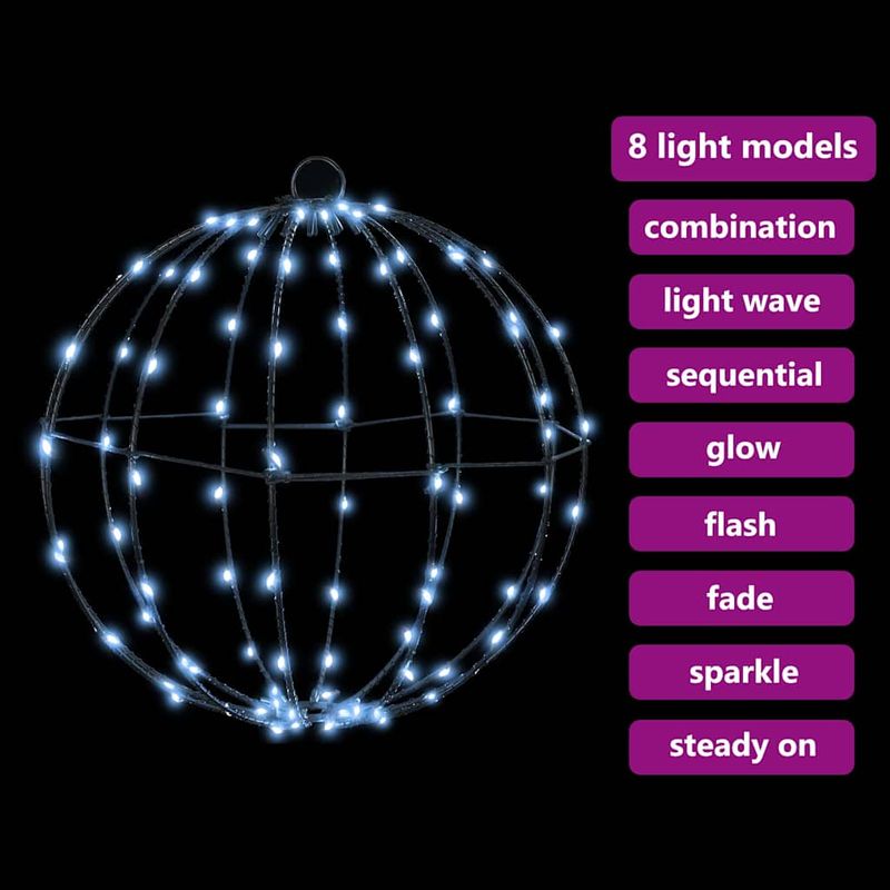Casa si Gradina - Decoratiuni - Decoratiuni de sezon - Decoratiune glob cu 96 LED Alb rece 30 cm Metal - Infinity.ro