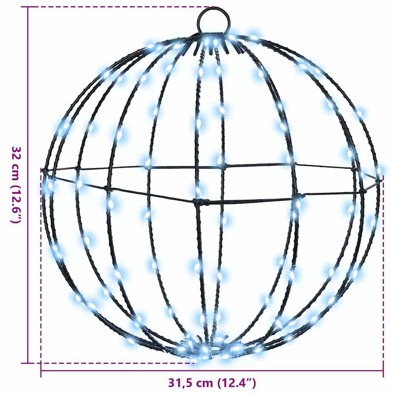 Casa si Gradina - Decoratiuni - Decoratiuni de sezon - Decoratiune glob cu 192 LED 2 pcs Alb rece 30 cm Metal - Infinity.ro