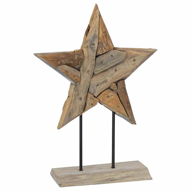 Casa si Gradina - Decoratiuni - Decoratiuni de sezon - Steaua de Craciun Maro 45 x 5 x 60 cm Lemn solid de tec - Infinity.ro
