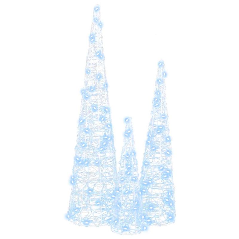 Casa si Gradina - Decoratiuni - Decoratiuni de sezon - Brad de Craciun cu 90 LED 3 pcs Alb rece 20 x 20 x 80 cm Acril - Infinity.ro