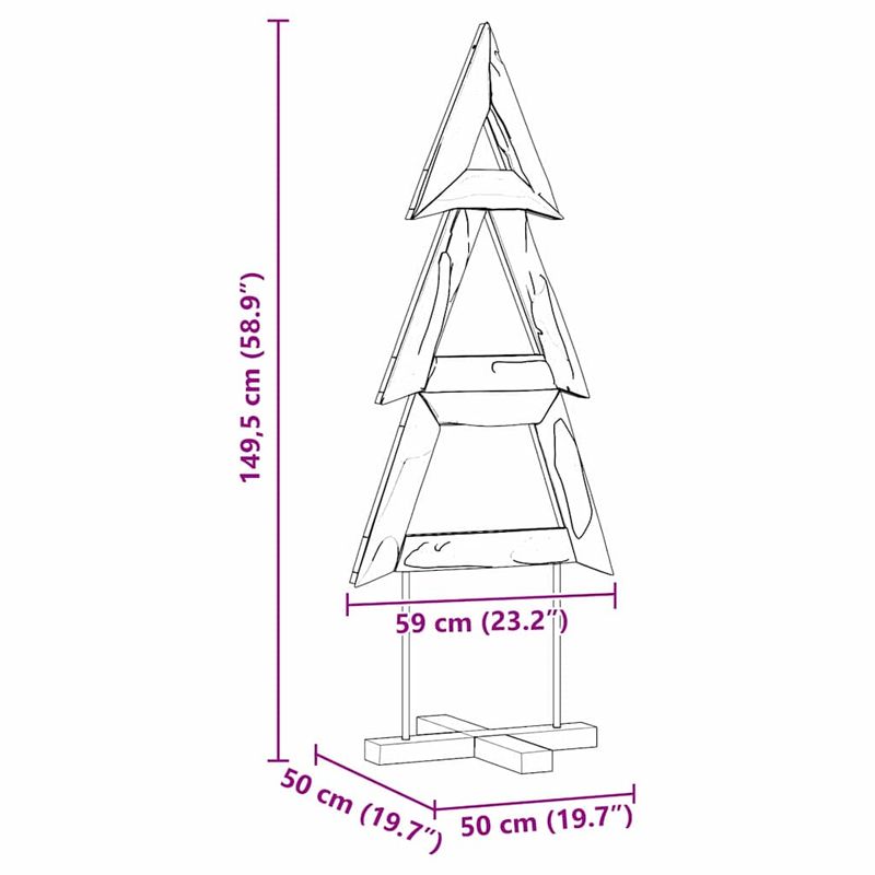 Casa si Gradina - Decoratiuni - Decoratiuni de sezon - Brad de Craciun cu suport Maro 150 cm Lemn masiv de tec - Infinity.ro