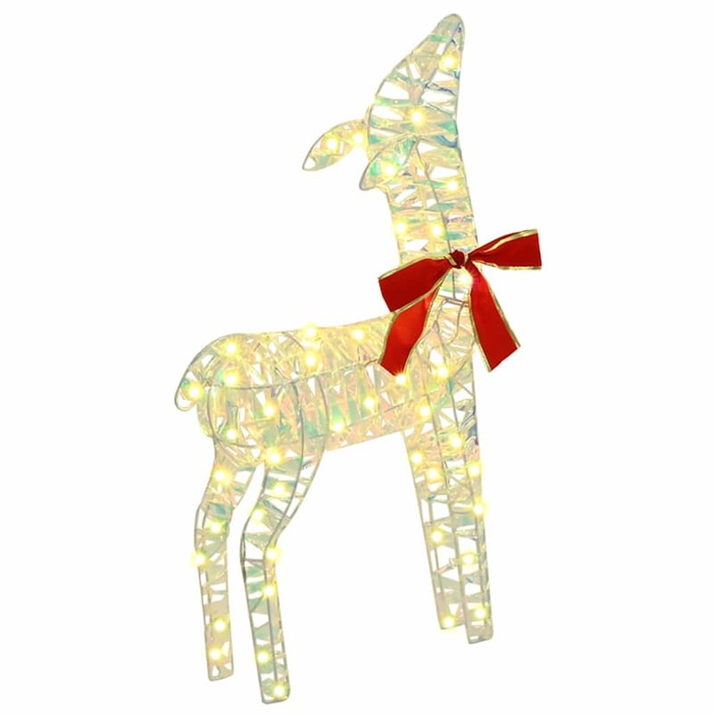 Casa si Gradina - Decoratiuni - Decoratiuni de sezon - Familia Renilor 3 pcs Alb cald 67 x 26 x 127 cm PET - Infinity.ro