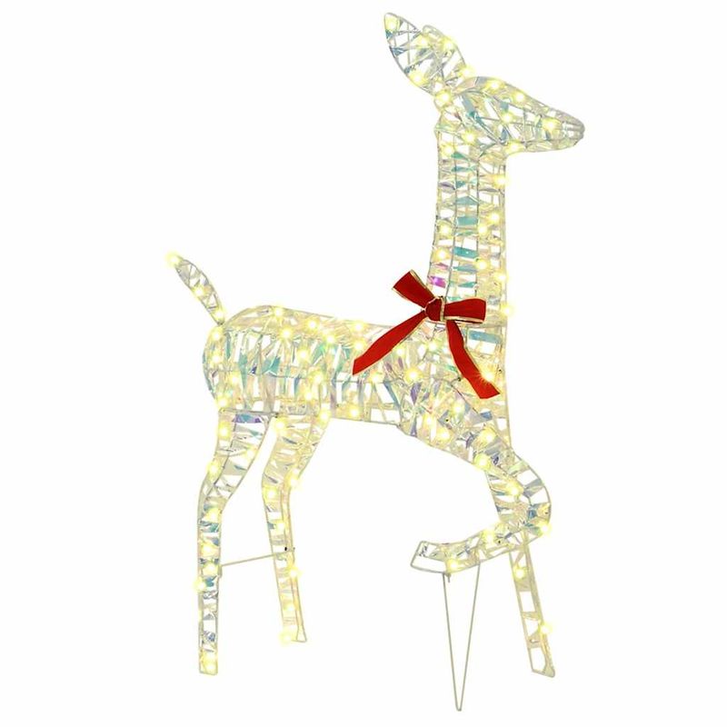 Casa si Gradina - Decoratiuni - Decoratiuni de sezon - Familia Renilor 3 pcs Alb cald 67 x 26 x 127 cm PET - Infinity.ro