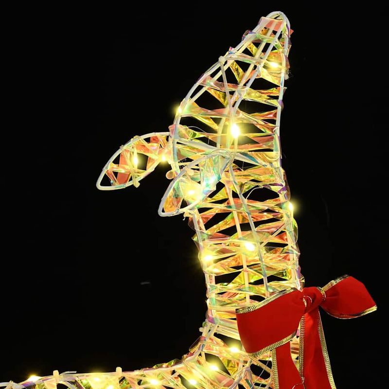 Casa si Gradina - Decoratiuni - Decoratiuni de sezon - Familia Renilor 3 pcs Alb cald 67 x 26 x 127 cm PET - Infinity.ro