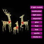 Casa si Gradina - Decoratiuni - Decoratiuni de sezon - Familia Renilor 3 pcs Alb cald 67 x 26 x 127 cm PET - Infinity.ro