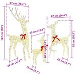 Casa si Gradina - Decoratiuni - Decoratiuni de sezon - Familia Renilor 3 pcs Alb cald 67 x 26 x 127 cm PET - Infinity.ro