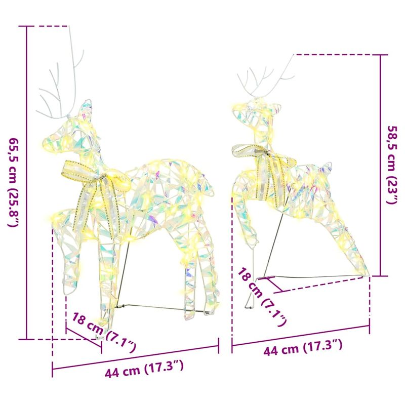 Casa si Gradina - Decoratiuni - Decoratiuni de sezon - Reni LED cu 40 LED 2 pcs Alb cald PET - Infinity.ro