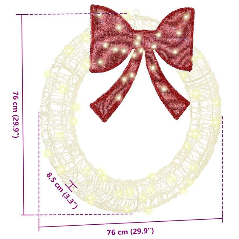 Casa si Gradina - Decoratiuni - Decoratiuni de sezon - Coroana cu lumini cu banda LED Alb cald 75 cm Acril - Infinity.ro