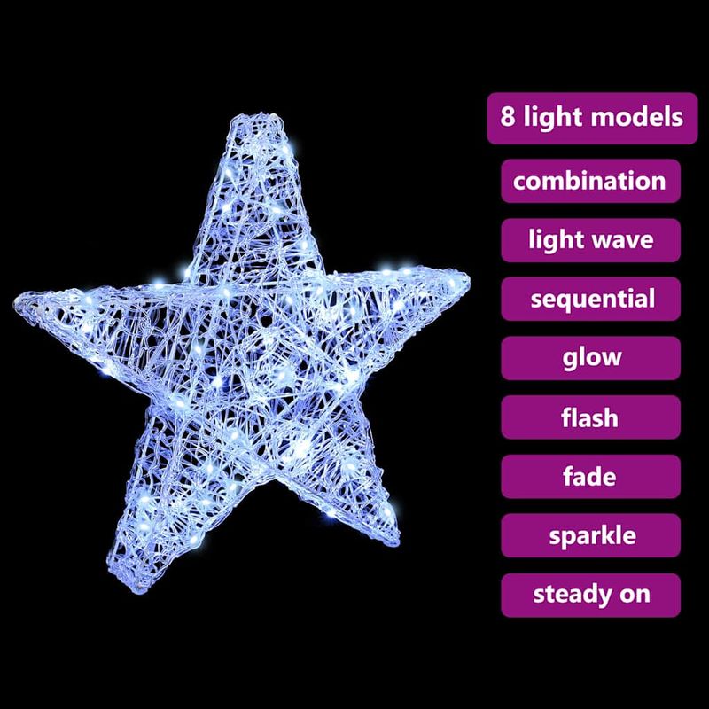 Casa si Gradina - Decoratiuni - Decoratiuni de sezon - Stea 3D cu 50 LED Alb rece 55 x 53.5 x 10 cm Acril - Infinity.ro