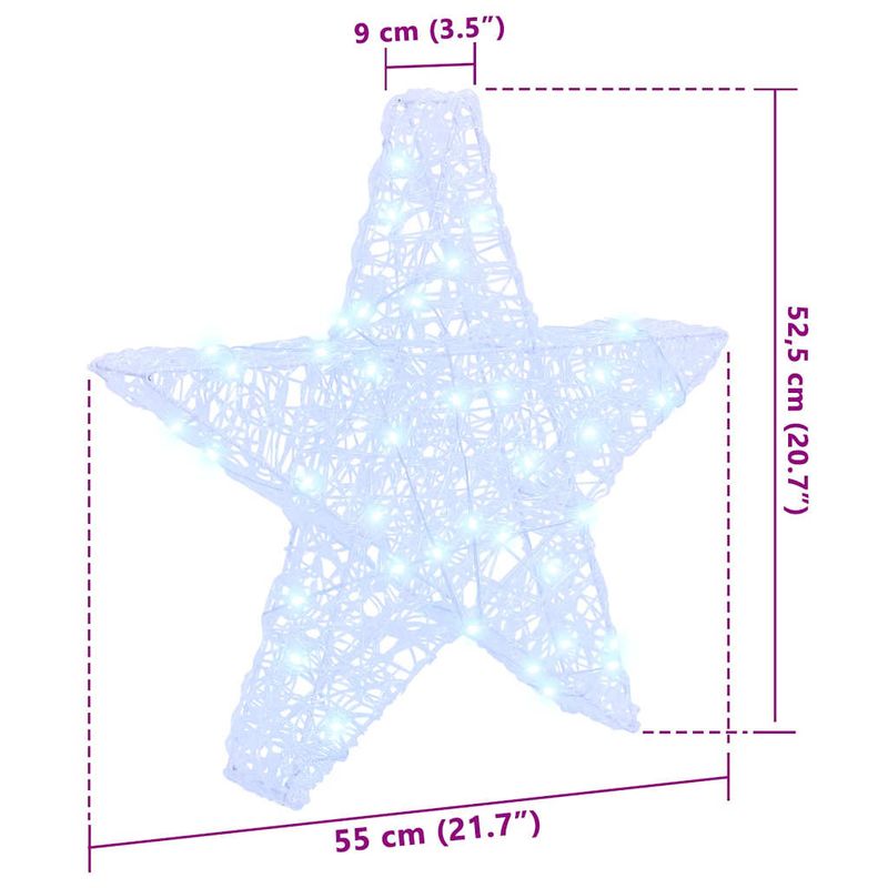 Casa si Gradina - Decoratiuni - Decoratiuni de sezon - Stea 3D cu 50 LED Alb rece 55 x 53.5 x 10 cm Acril - Infinity.ro