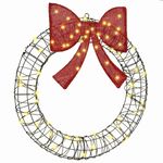 Casa si Gradina - Decoratiuni - Decoratiuni de sezon - Coroana cu 60 LED Alb cald 75 cm Ratan - Infinity.ro