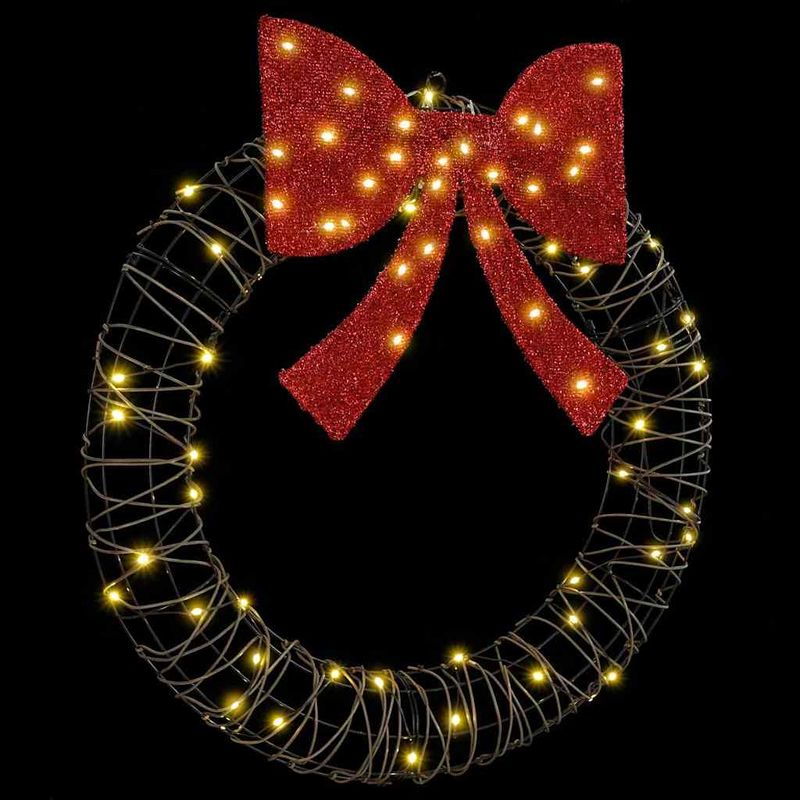 Casa si Gradina - Decoratiuni - Decoratiuni de sezon - Coroana cu 60 LED Alb cald 75 cm Ratan - Infinity.ro