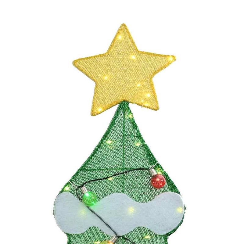 Casa si Gradina - Decoratiuni - Decoratiuni de sezon - Brad de Craciun iluminat cu 3 cutii de cadouri 2D alb cald - Infinity.ro