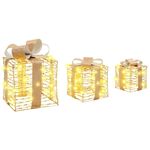 Casa si Gradina - Decoratiuni - Decoratiuni de sezon - Cutie cadou cu 60 LED 3 pcs Alb cald 20 x 20 x 20 cm PET - Infinity.ro