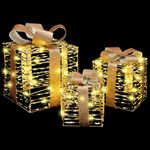 Casa si Gradina - Decoratiuni - Decoratiuni de sezon - Cutie cadou cu 60 LED 3 pcs Alb cald 20 x 20 x 20 cm PET - Infinity.ro