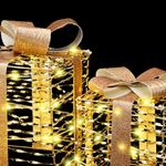 Casa si Gradina - Decoratiuni - Decoratiuni de sezon - Cutie cadou cu 60 LED 3 pcs Alb cald 20 x 20 x 20 cm PET - Infinity.ro