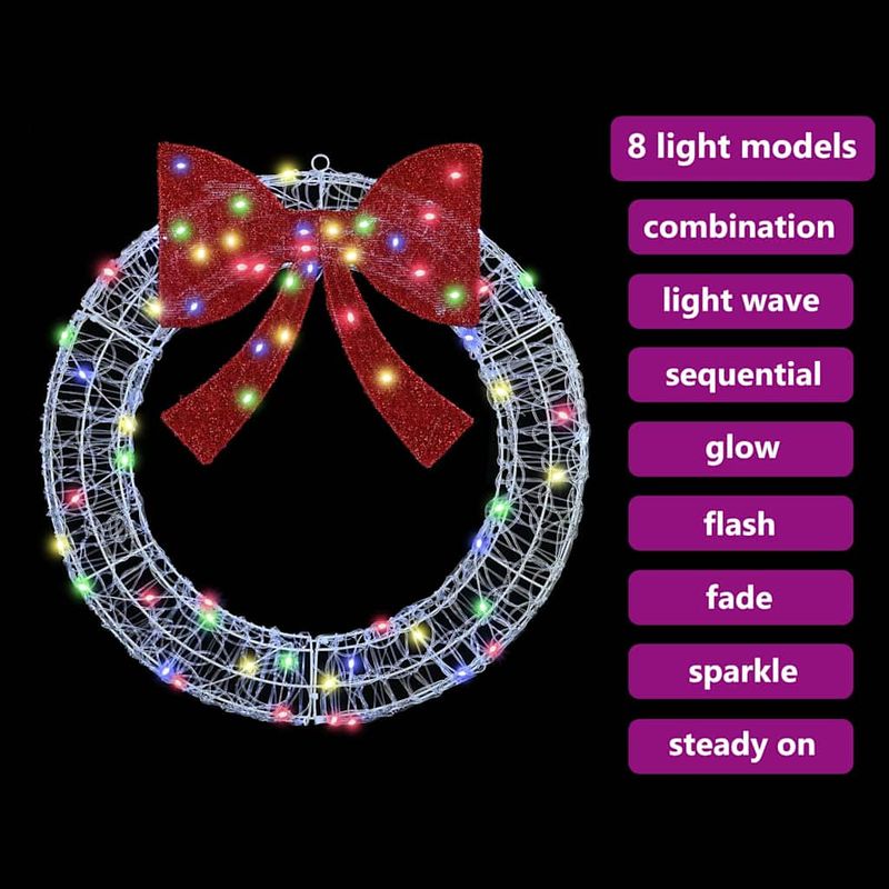 Casa si Gradina - Decoratiuni - Decoratiuni de sezon - Coroana cu lumini cu banda LED Multicolour 75 cm Acril - Infinity.ro