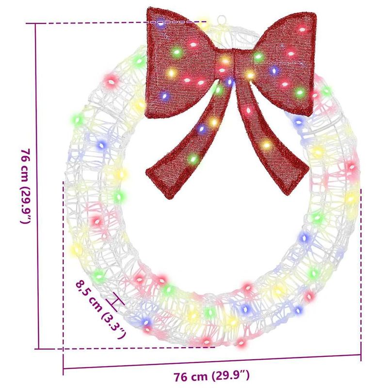 Casa si Gradina - Decoratiuni - Decoratiuni de sezon - Coroana cu lumini cu banda LED Multicolour 75 cm Acril - Infinity.ro