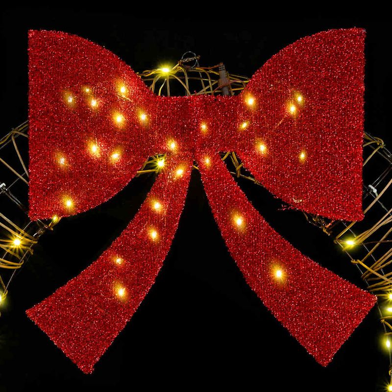 Casa si Gradina - Decoratiuni - Decoratiuni de sezon - Coroana cu 80 LED Alb cald 90 cm Ratan - Infinity.ro