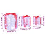 Casa si Gradina - Decoratiuni - Decoratiuni de sezon - Decoratie cutie de cadou 3 pcs Alb rece 20 x 20 x 21 cm Acril - Infinity.ro