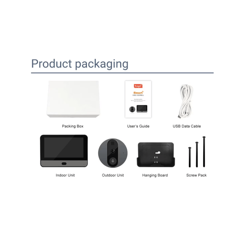 Casa si Gradina - Electrice - Smart Home - Accesorii control acces si supraveghere - Vizor Inteligent Cu Ecran De 5 Inchi, CRISTALIS SALE™, Wireless Tuya Smart/ Smart Life, 1080P Full HD, Vedere Nocturna - Infinity.ro