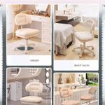 Casa si Gradina - Mobilier - Scaune si fotolii - Scaune - Scaun ergonomic, elegant si versatil, rotativ, mobil, ajustabil pe inaltime (65–75 cm), piele PU, alb (unt) - Infinity.ro