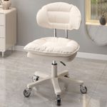 Casa si Gradina - Mobilier - Scaune si fotolii - Scaune - Scaun ergonomic, elegant si versatil, rotativ, mobil, ajustabil pe inaltime (65–75 cm), piele PU, alb (unt) - Infinity.ro