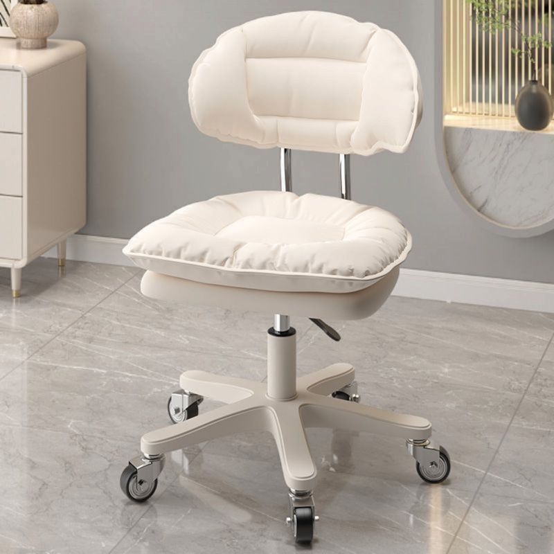 Casa si Gradina - Mobilier - Scaune si fotolii - Scaune - Scaun ergonomic, elegant si versatil, rotativ, mobil, ajustabil pe inaltime (65–75 cm), piele PU, alb (unt) - Infinity.ro