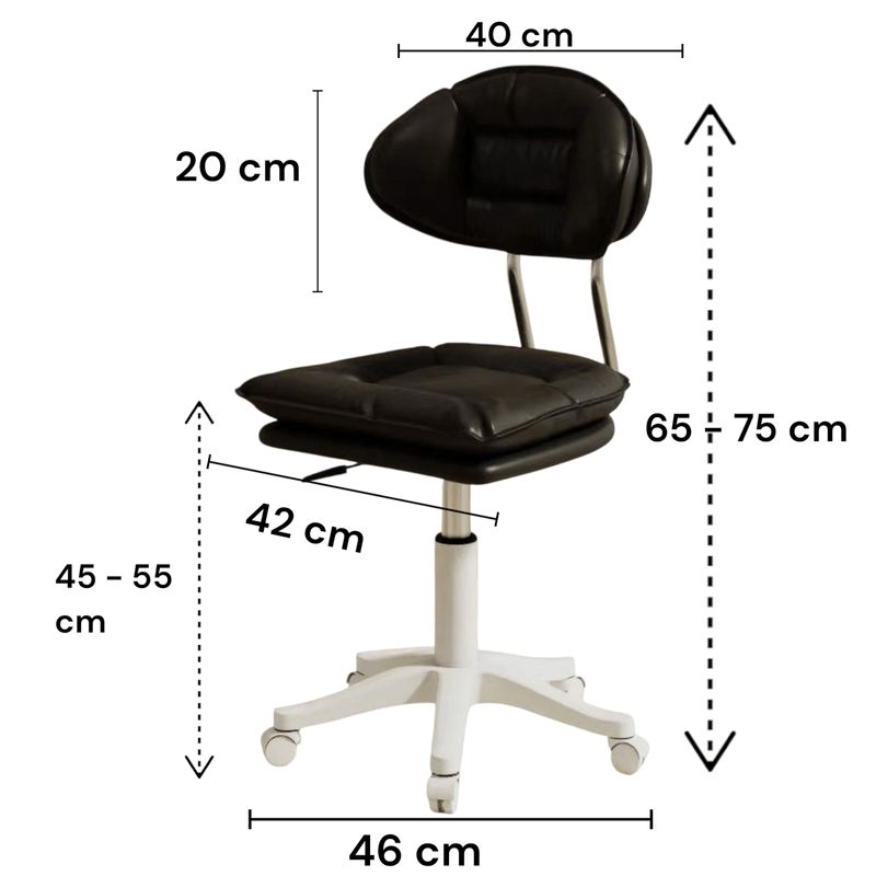 Casa si Gradina - Mobilier - Scaune si fotolii - Scaune - Scaun ergonomic, elegant si versatil, rotativ, mobil, ajustabil pe inaltime (65–75 cm), piele PU, negru - Infinity.ro