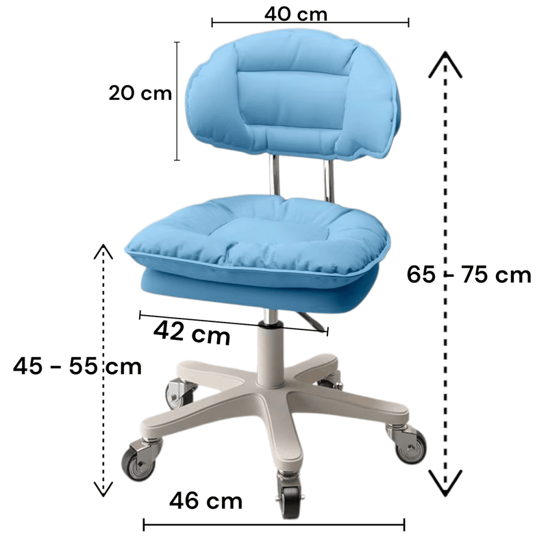 Casa si Gradina - Mobilier - Scaune si fotolii - Scaune - Scaun ergonomic, elegant si versatil, rotativ, mobil, ajustabil pe inaltime (65–75 cm), piele PU,  albastru - Infinity.ro