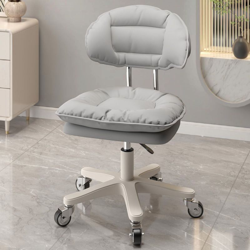 Casa si Gradina - Mobilier - Scaune si fotolii - Scaune - Scaun ergonomic, elegant si versatil, rotativ, mobil, ajustabil pe inaltime (65–75 cm), piele PU, gri - Infinity.ro