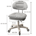 Casa si Gradina - Mobilier - Scaune si fotolii - Scaune - Scaun ergonomic, elegant si versatil, rotativ, mobil, ajustabil pe inaltime (65–75 cm), piele PU, gri - Infinity.ro