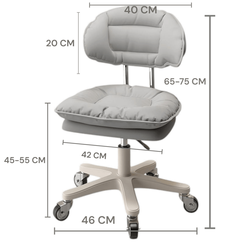 Casa si Gradina - Mobilier - Scaune si fotolii - Scaune - Scaun ergonomic, elegant si versatil, rotativ, mobil, ajustabil pe inaltime (65–75 cm), piele PU, gri - Infinity.ro