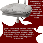 Casa si Gradina - Mobilier - Scaune si fotolii - Scaune - Scaun ergonomic, elegant si versatil, rotativ, mobil, ajustabil pe inaltime (65–75 cm), piele PU, gri - Infinity.ro