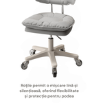 Casa si Gradina - Mobilier - Scaune si fotolii - Scaune - Scaun ergonomic, elegant si versatil, rotativ, mobil, ajustabil pe inaltime (65–75 cm), piele PU, gri - Infinity.ro