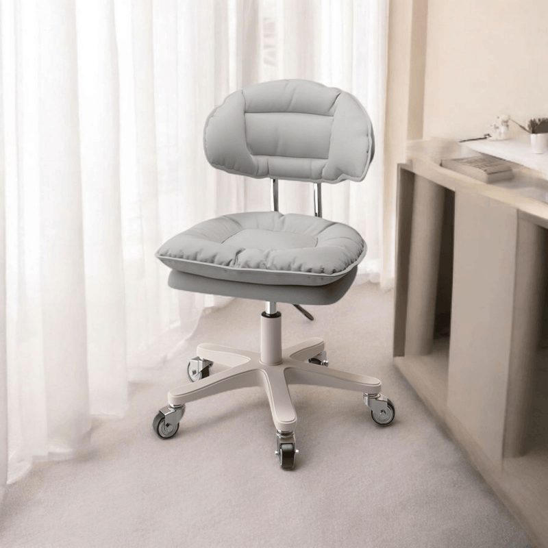 Casa si Gradina - Mobilier - Scaune si fotolii - Scaune - Scaun ergonomic, elegant si versatil, rotativ, mobil, ajustabil pe inaltime (65–75 cm), piele PU, gri - Infinity.ro