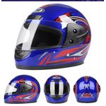 Auto si Moto - Moto - Echipamente protectie moto - Casti moto - Casca moto/scuter Full face unisex, cu viziera, marime universala 56-62cm, albastra - Infinity.ro